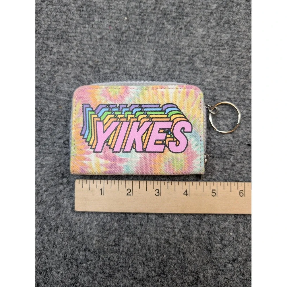 YIKES Keychain Wallet Small‎ Pastel Tie-Dye Canvas Unisex Card Coin Purse